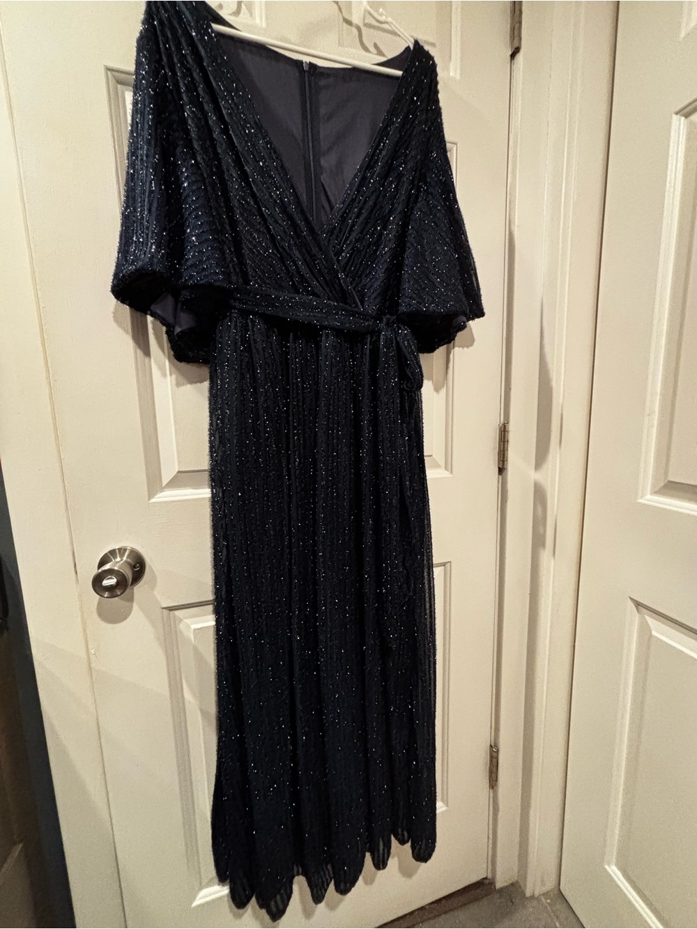 SHEIN Navy Sparkle Formal Maxi Dress